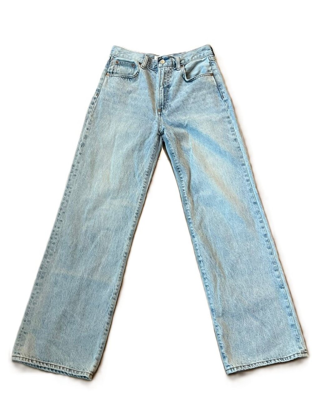 Aritzia Denim Forum The Farrah Hi Rise Wide Leg Light Blue Denim Jeans Size 26